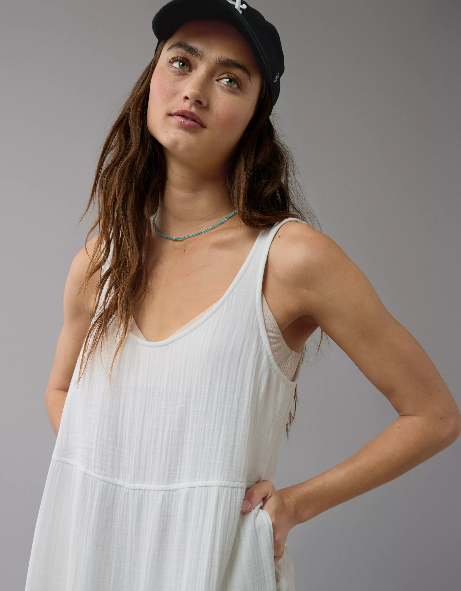 AE Gauze Tiered Midi Dress | American Eagle Outfitters (US & CA)