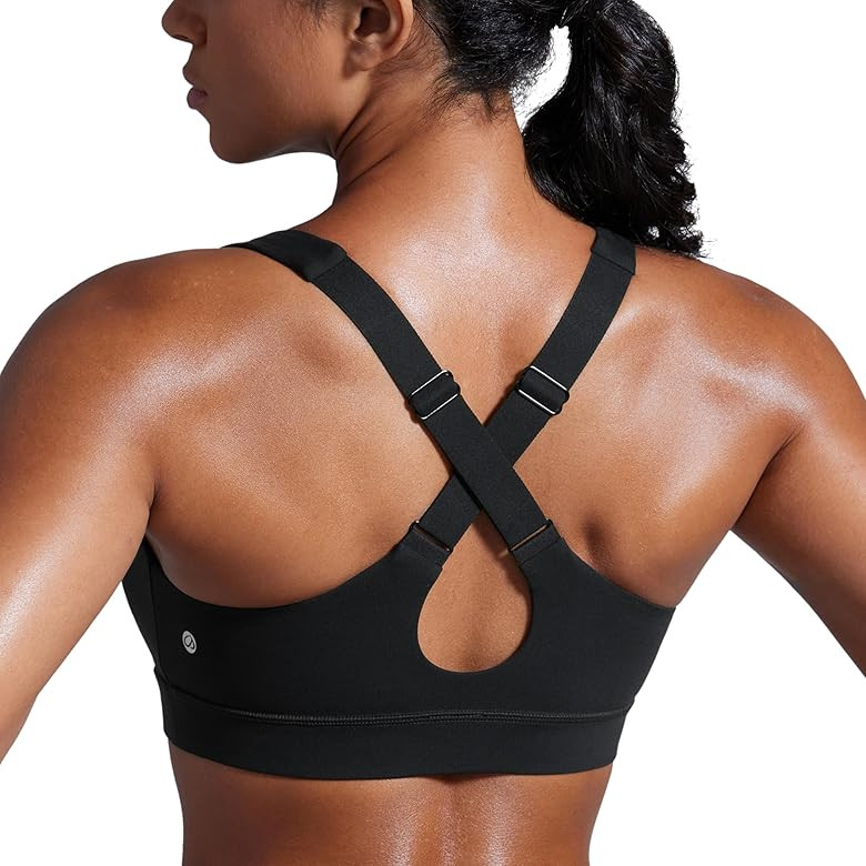 CRZ YOGA Womens Butterbreeze Criss Cross Back Sports Bras - V Neck Adjustable Straps Padded Bra W... | Amazon (US)