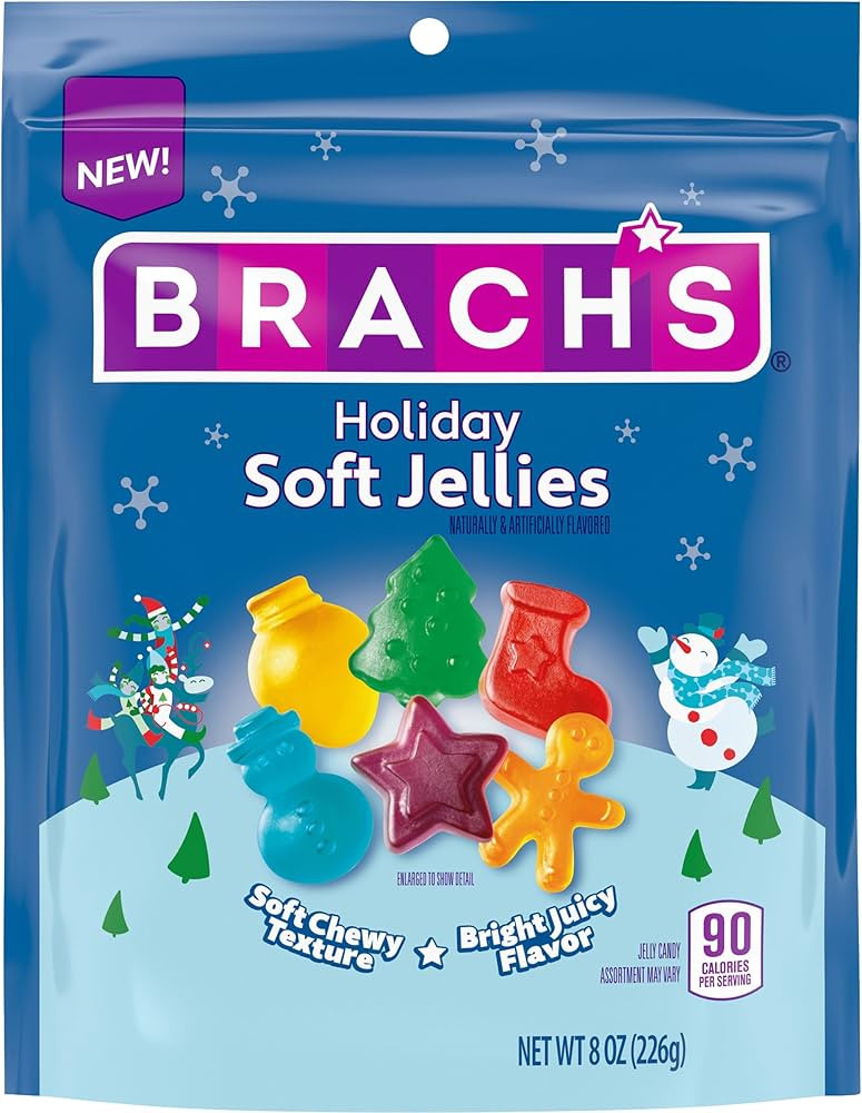 Brach's Holiday Soft Jellies Candy, Soft Gummy Candies, Fruity Flavored Candy, 8oz | Amazon (US)