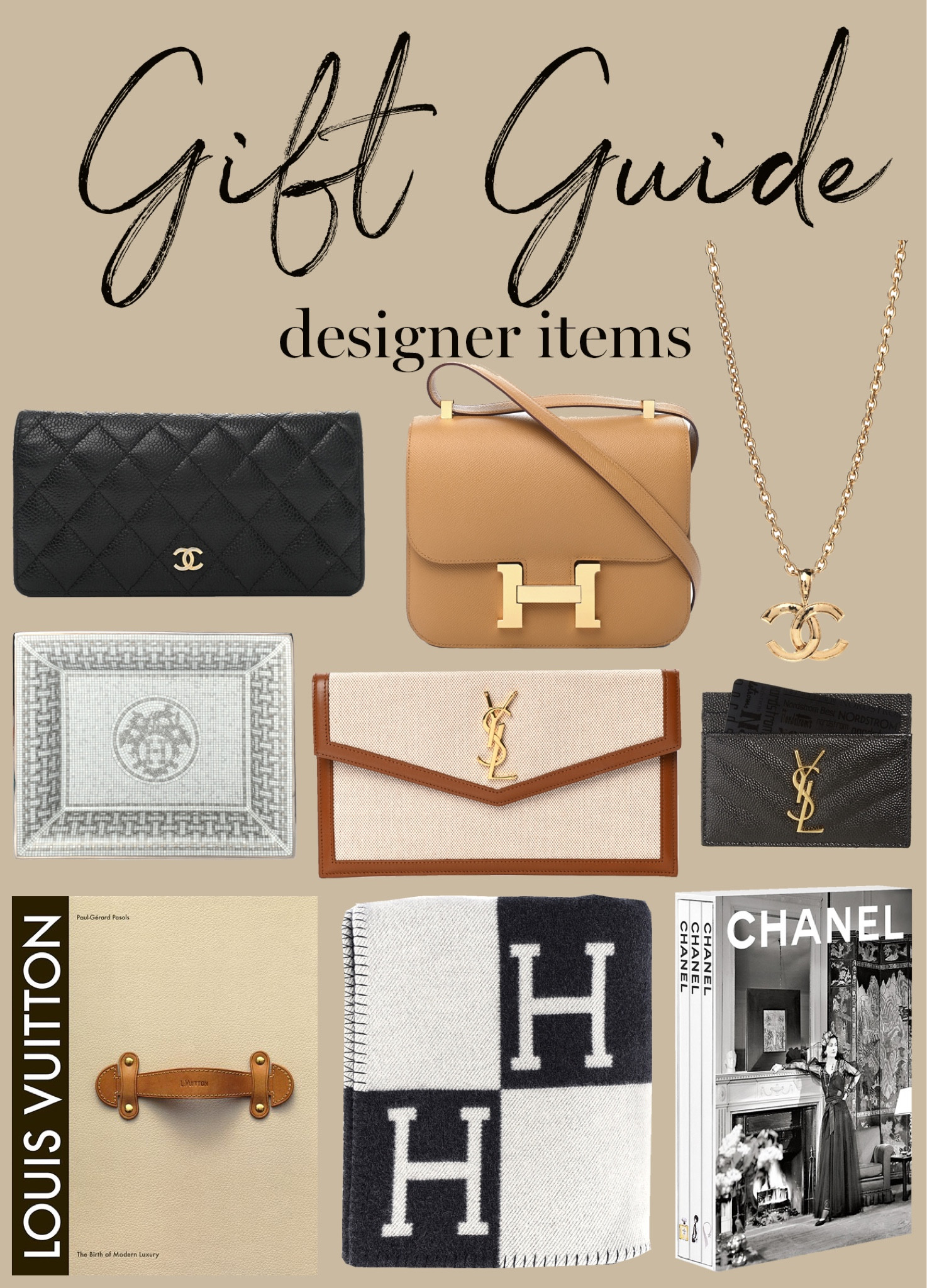 Kat Jamieson of With Love From Kat shares the best designer gifts. Hermes, Chanel, YSL, home decor, designer accessories, handbags, wallets.

#LTKitbag #LTKGiftGuide #LTKHoliday