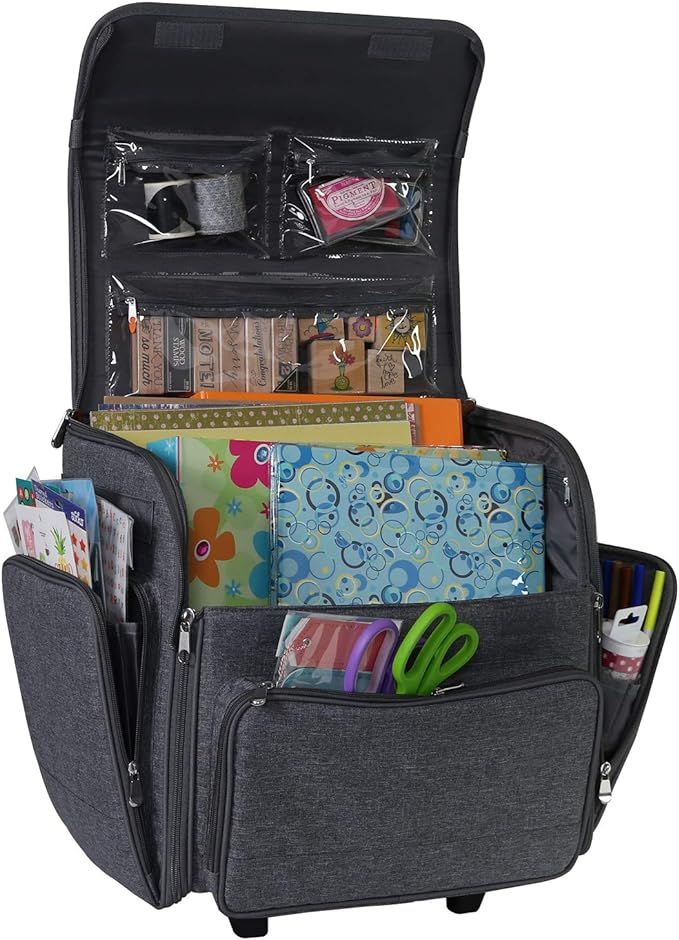 Everything Mary Deluxe Rolling Craft Case, Heather - Scrapbook Tote Bag w/Wheels for Scrapbooking... | Amazon (US)