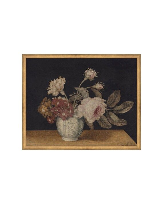 Vintage Vase of Flowers. Still Life Flowers. Oil Painting - Etsy | Etsy (US)