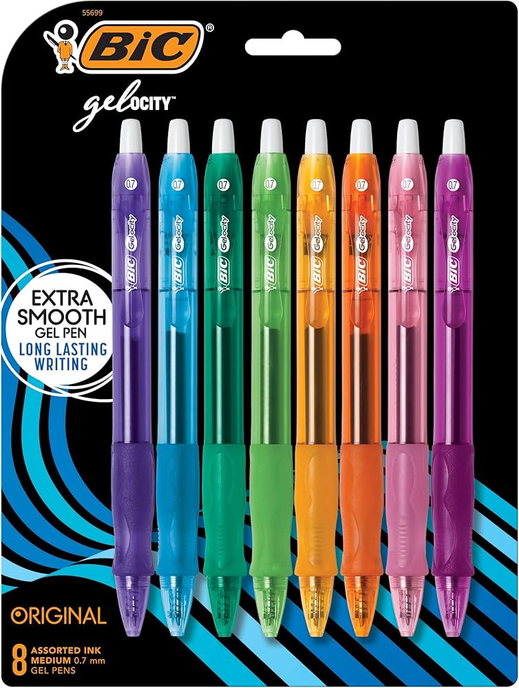 BIC Gelocity Original Assorted Fashion Colours Gel Pens, Medium Point (0.7 mm), 8-Count Pack, Ret... | Amazon (CA)