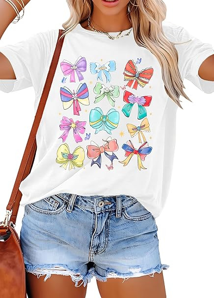 Magical Shirt Women Magic Kingdom Princess Shirts Oversized Cute Ribbons and Bows Shirt Family Ho... | Amazon (US)