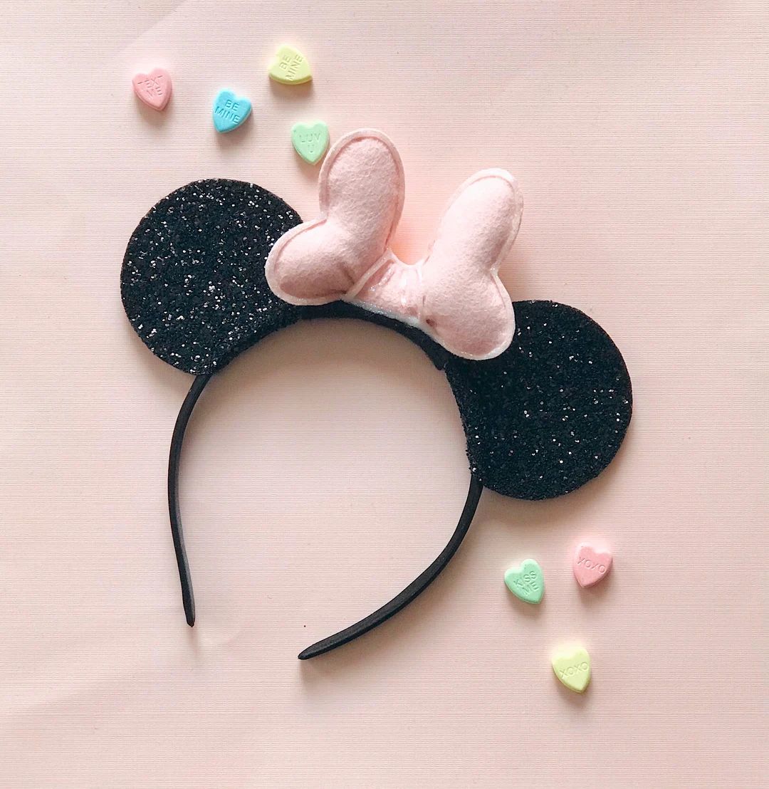 Minnie Mouse Ears Headband, Pink Bow, giddyupandgrow | Etsy (US)