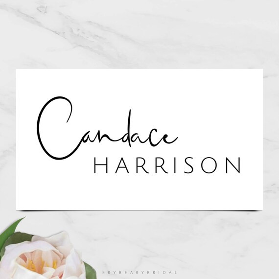 Simple Sleek Boho Modern Minimalist Wedding Place Card | Etsy | Etsy (US)