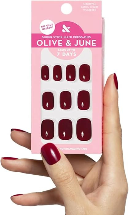 Olive & June Super Stick Press-On Nails, Mulberry | Amazon (US)