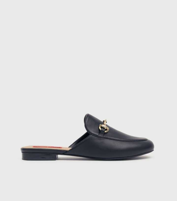 London Rebel Black Leather-Look Bar Trim Loafers
						
						Add to Saved Items
						Remove fro... | New Look (UK)