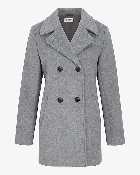 Express X Simon Spurr Wool-blend Double Breasted Peacoat | Express