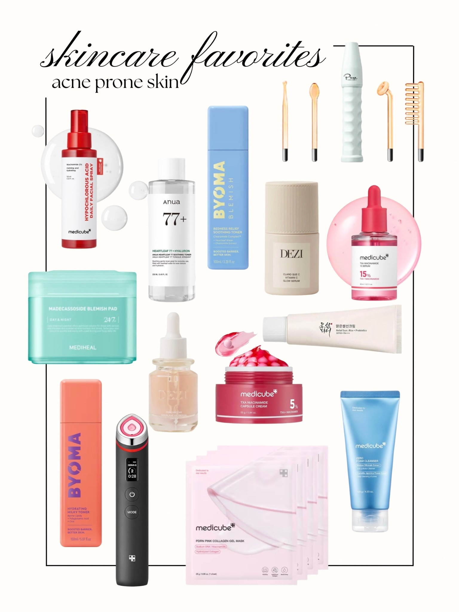 My current skincare favorites as an acne prone girly 🫧 a lot of it is Korean skincare because it is just THAT good ! I saw the biggest improvement in my skin when I switched over - also included some of my favorite tools like the high frequency wand & booster pro 

#LTKBeauty