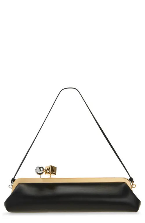 Jacquemus La Pochette Salon Leather Clutch in Black 990 at Nordstrom | Nordstrom