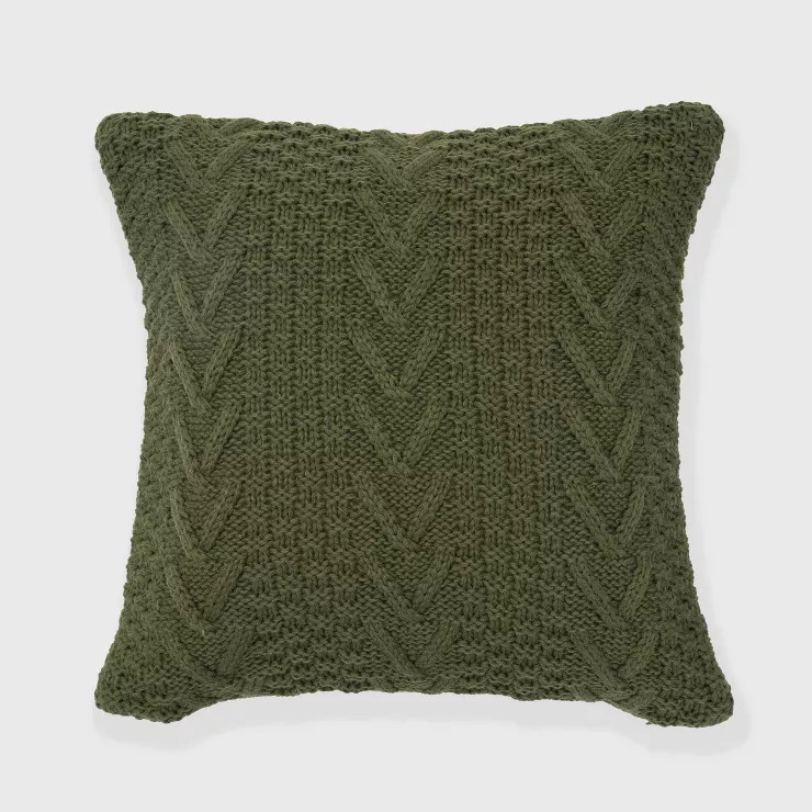 20"x20" Oversize Chunky Sweater Knit Square Throw Pillow - Evergrace | Target
