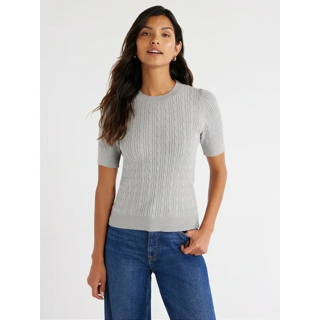 Free Assembly Women's Short Sleeve Sweater | Walmart (US)