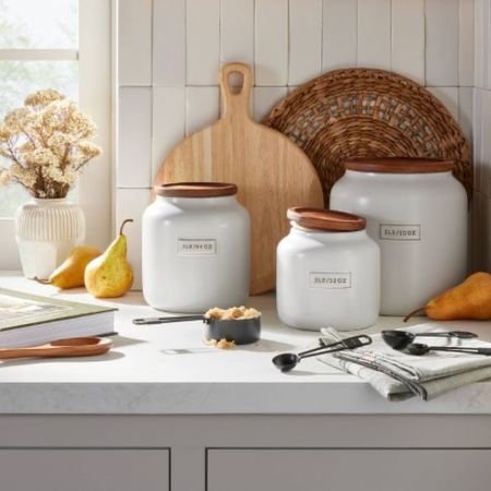 Dry goods canisters from Target. Perfect for storing flour, sugar, oatmeal, coffee and more! 

#kitchen #pantry #homedecor #kitchenstorage 

#LTKhome