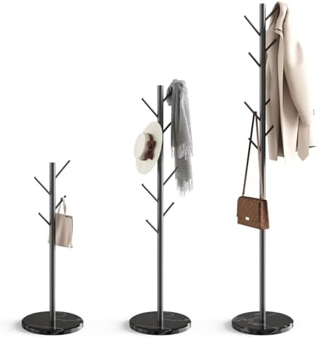 Coat Rack with Natural Marble Base, Metal Freestanding Coat Rack with 8 Hooks, 3 Adjustable Size ... | Amazon (CA)