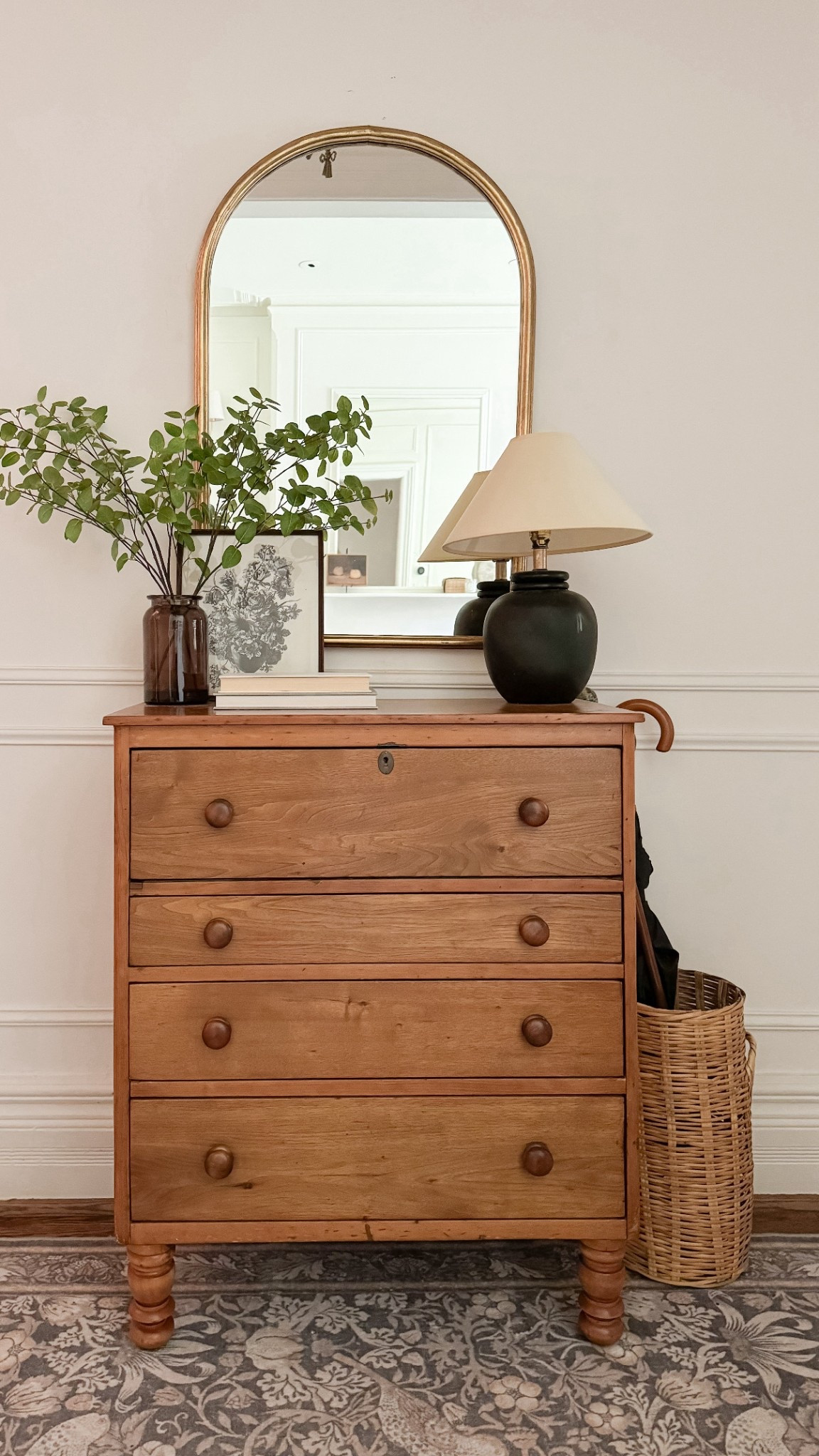 Entry links, the dresser is antique and lamp I painted but i’ll see if I can link similar 