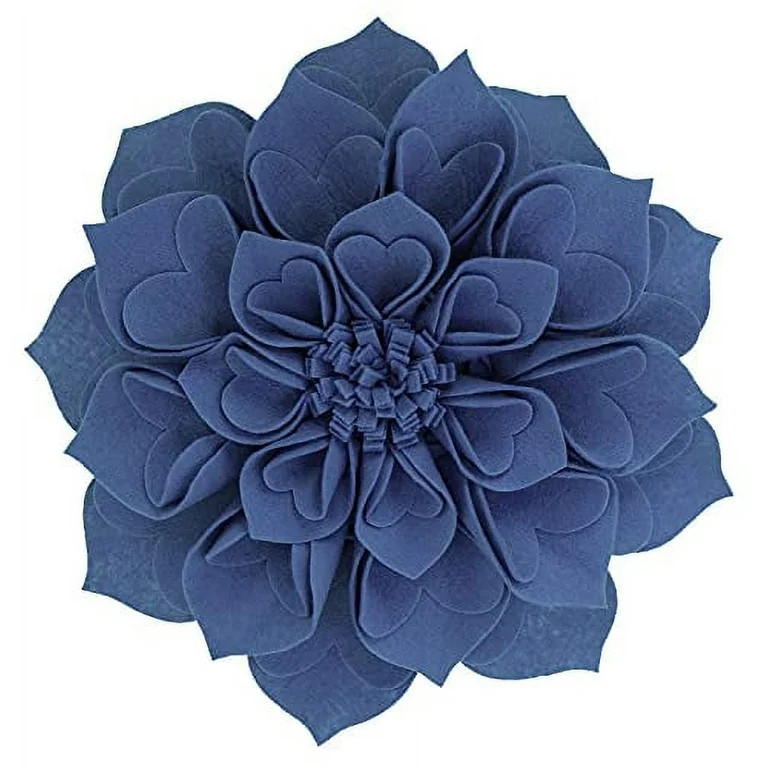 Fennco Styles Handmade 3D Heart-Shaped Petals Flower Decorative Round Throw Pillow Case & Insert ... | Walmart (US)