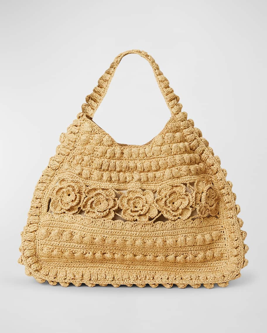 BTB Los Angeles Vienna Large Raffia Shoulder Bag | Neiman Marcus
