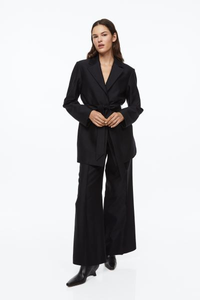 Tie-belt silk-blend blazer | H&M (UK, MY, IN, SG, PH, TW, HK)