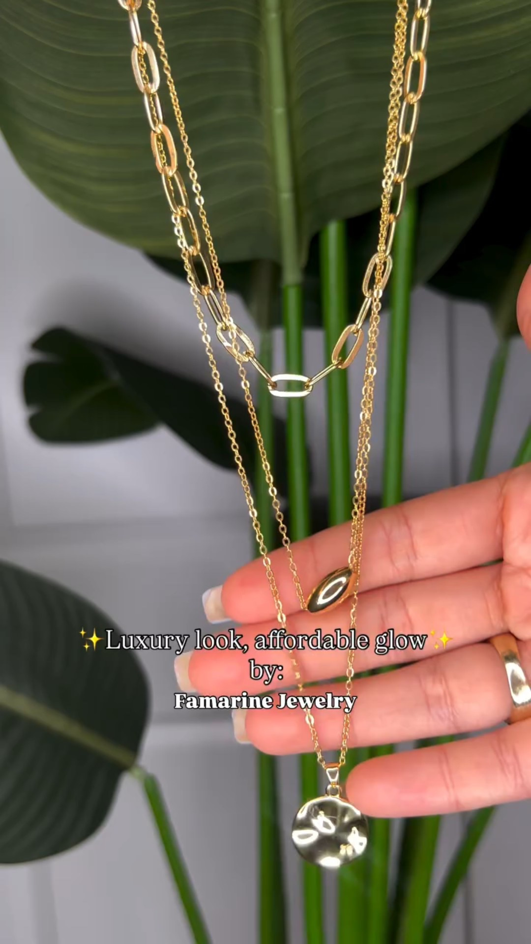 Everyday luxury without the luxury price! ✨ 

These gold pieces from Amazon by @famarinejewelry are part of my everyday day staple! If you know me I love anything gold! And this three layer necklace I’m obsessed with because you can wear them together or separate many different ways! 

The gold earrings are perfect to make a statement! 🙌🏻

Check them out in my bio in my LTK links 🔗 

#ootd #fashion #famarinejewelry #gold #threelayergoldnecklace