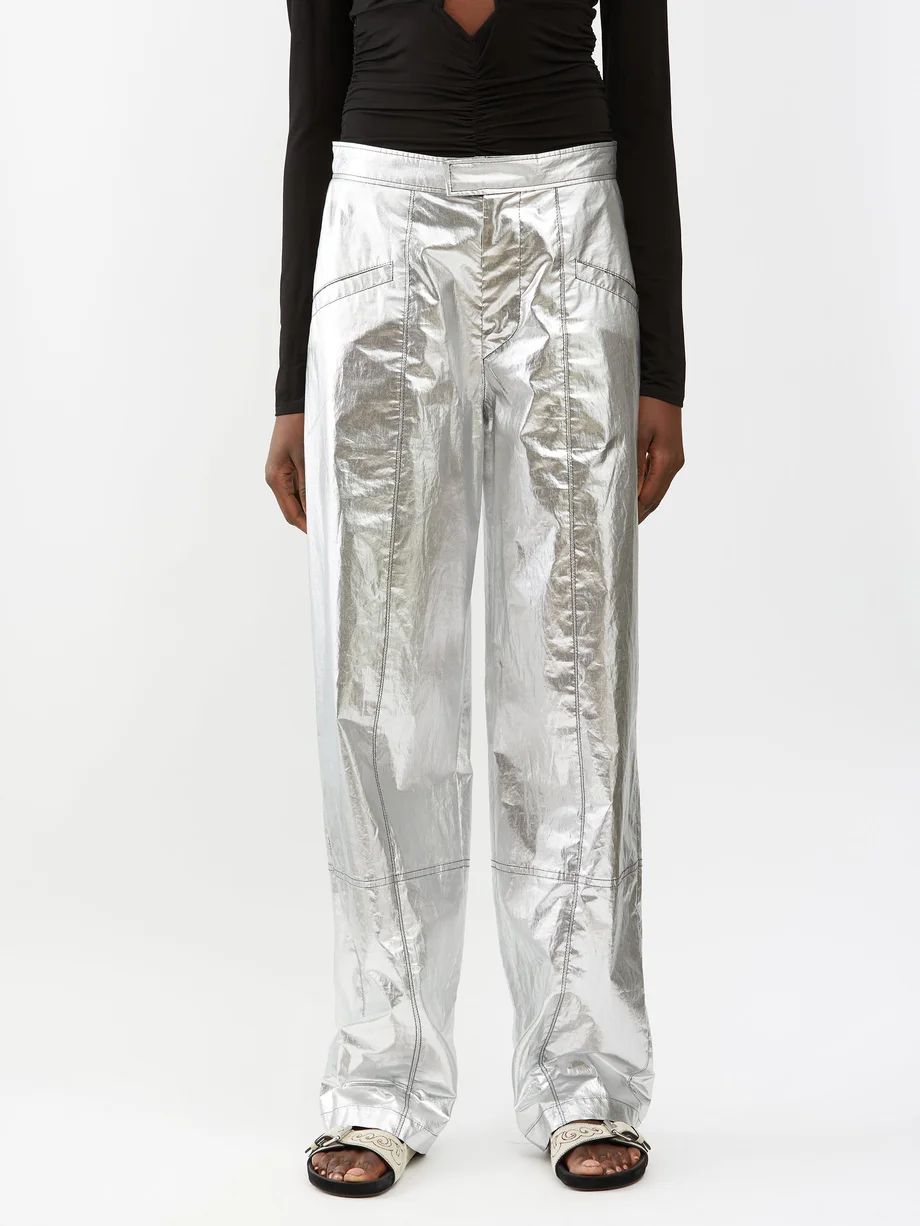 Anea metallic cotton-blend canvas trousers | Matches (US)