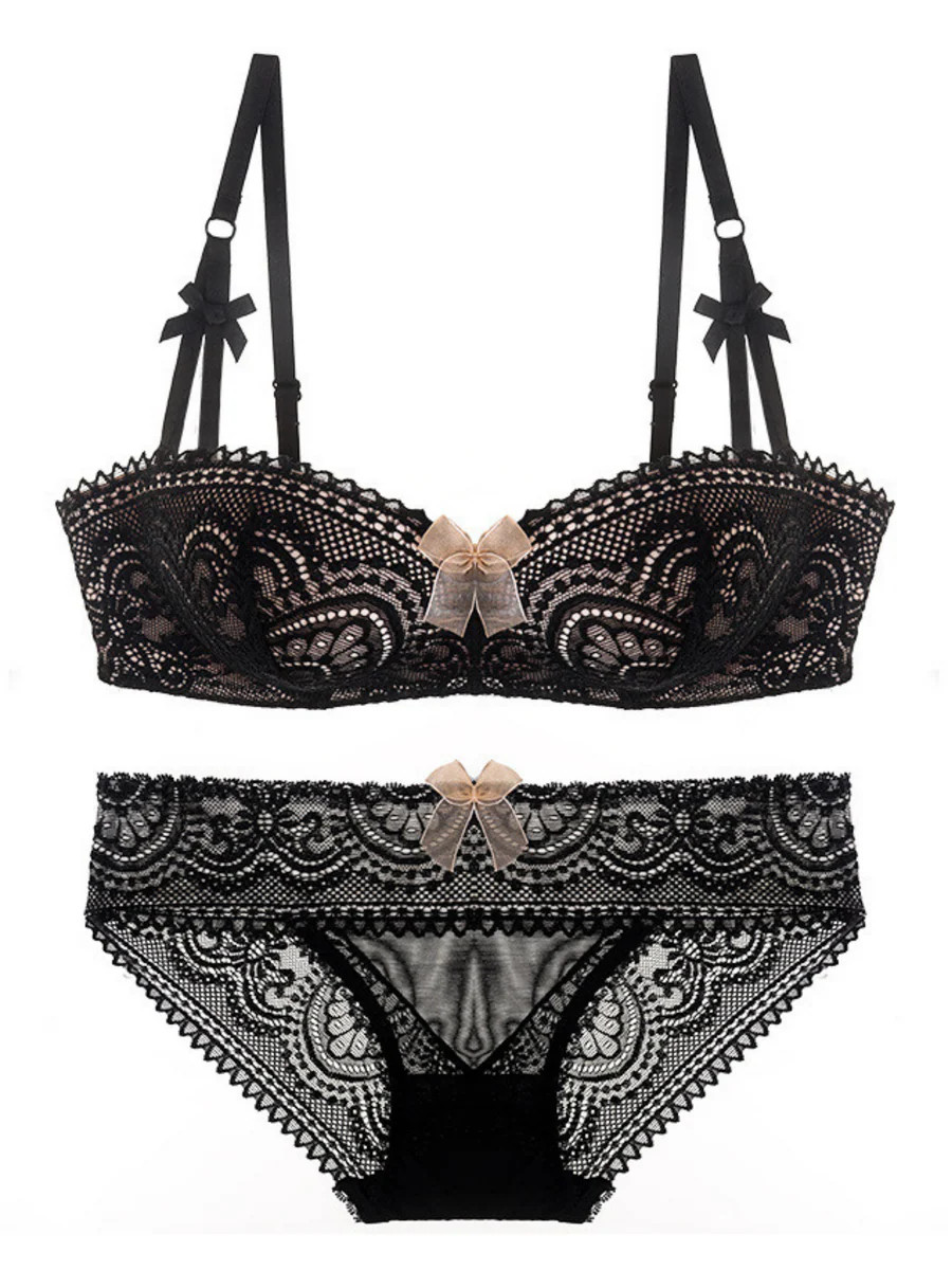 Katy Lace Ribbon Lingerie Set (4 colors) | Kyria Lingerie