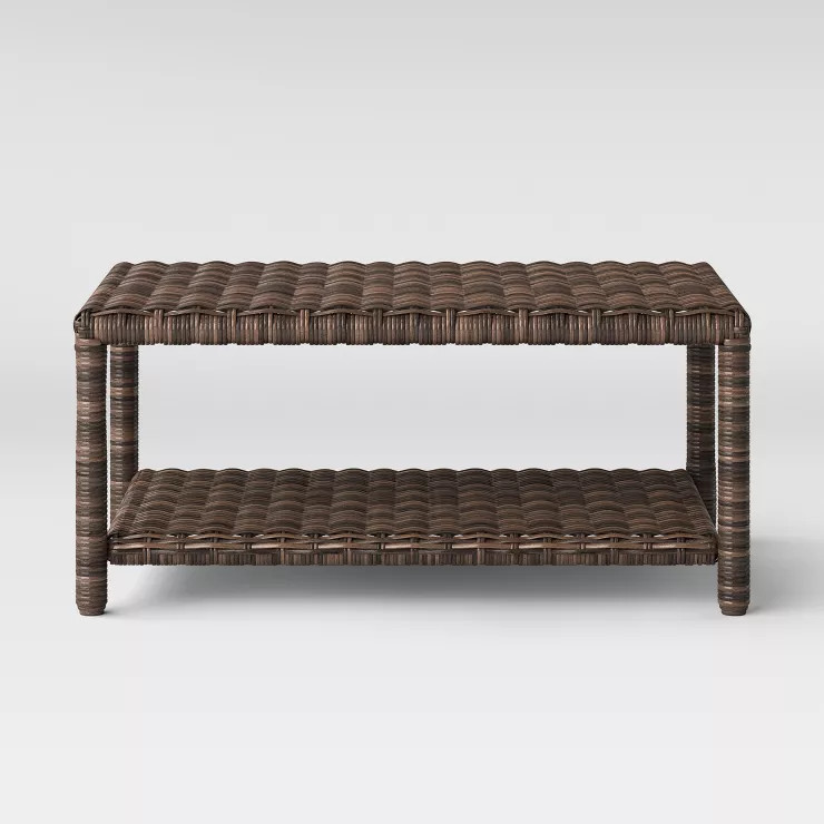 Monroe Wicker Patio Coffee Table Brown - Threshold™ | Target