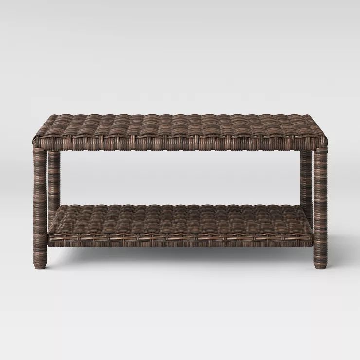 Monroe Wicker Patio Coffee Table Brown - Threshold™ | Target