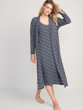 Maternity Sunday Sleep Rib-Knit Robe & Nursing Nightgown Set | Old Navy (US)