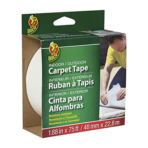 Duck Brand 442062 Indoor/Outdoor Carpet Tape, 1.88-Inch x 75 Feet, Single Roll,White | Amazon (US)