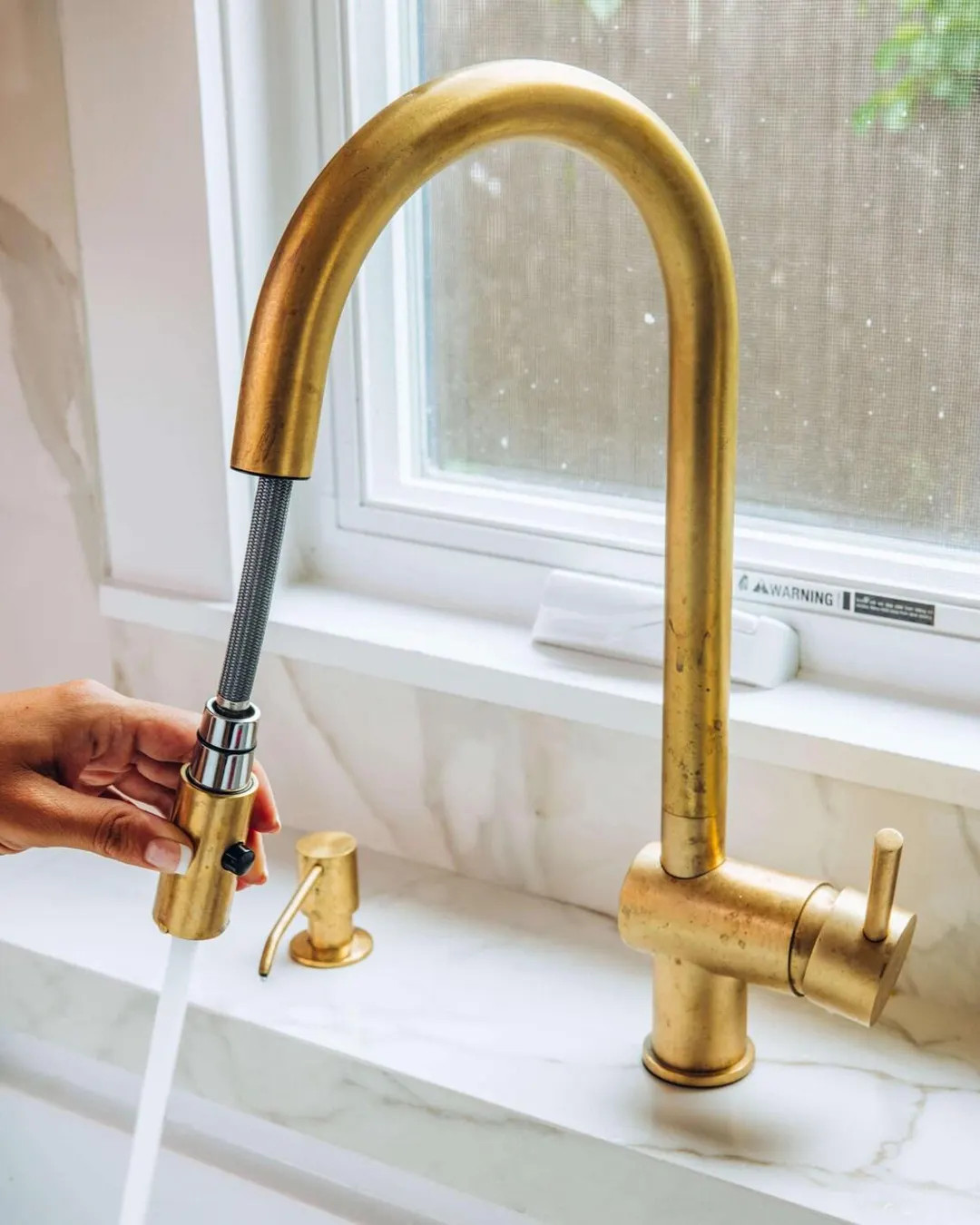 Unlacquered Brass Pull-down Kitchen Faucet - Etsy | Etsy (US)