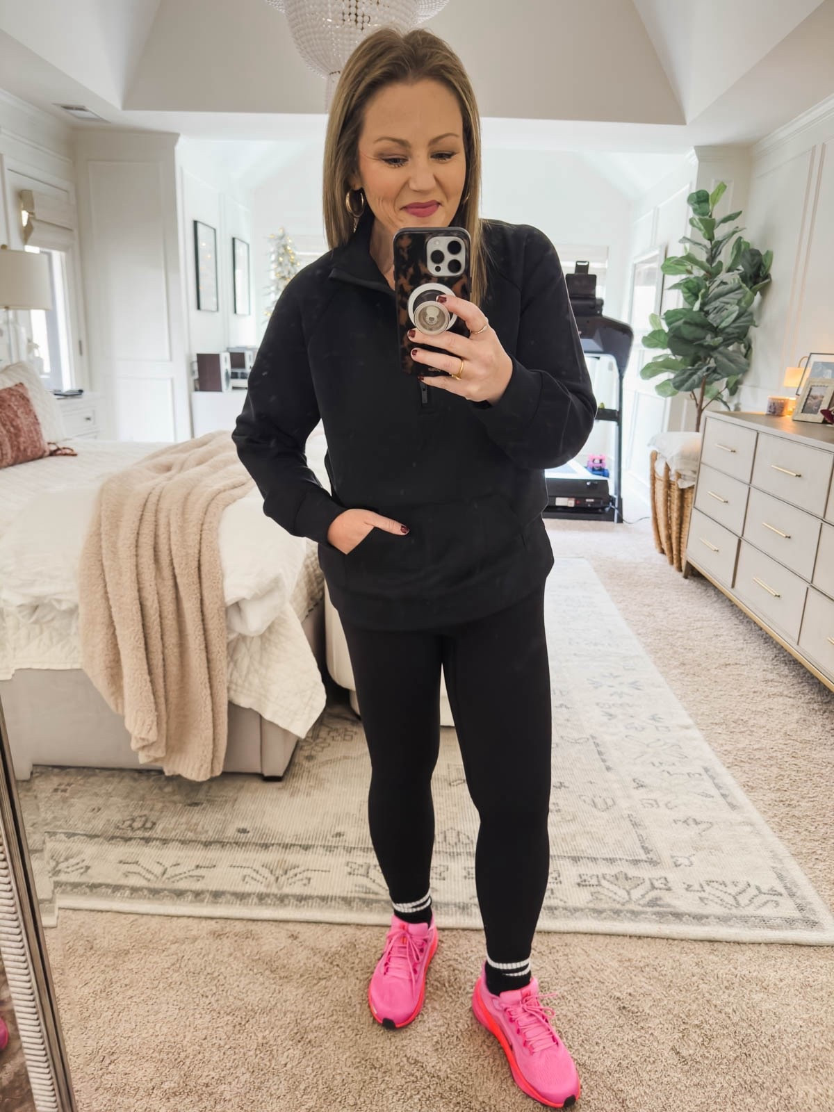 A vest is the ideal layer to add this time of year and I love that it allows you to move your arms easily. And as a tip, I saved money on my hot pink Nike sneakers by wearing the kids version. casual outfit athleisure workout wear gift idea for her
 

#LTKActive #LTKFindsUnder50 #LTKGiftGuide
