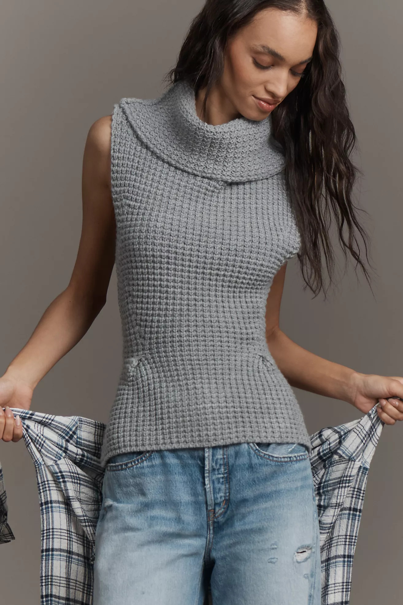 Pilcro Waffle-Knit Muscle Sweater Tank | Anthropologie (US)