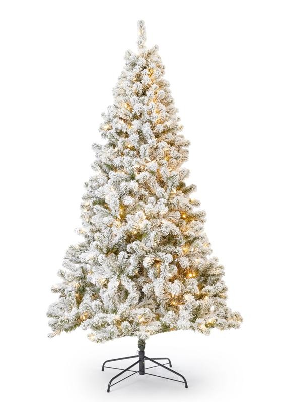 Home  /   Products  /   9' Prince Flock® Artificial Christmas Tree with 650 Warm White LED Light... | King of Christmas