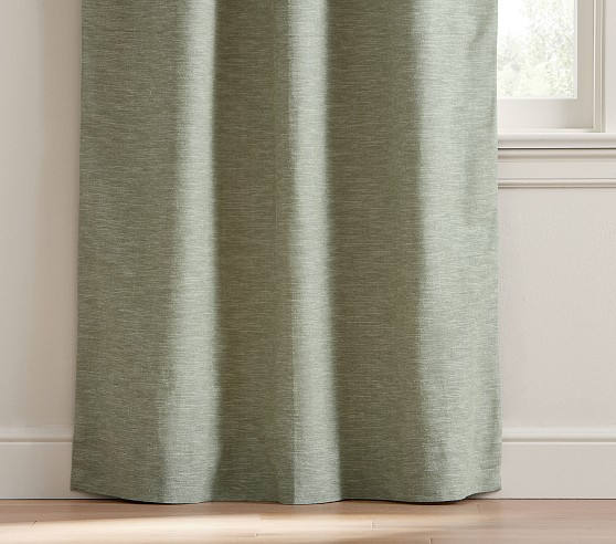 Evelyn Linen Blackout Curtain | Pottery Barn Kids