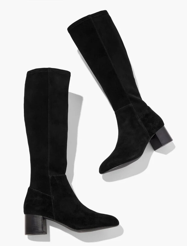 Sophie Stretch Suede Tall Boots | Talbots
