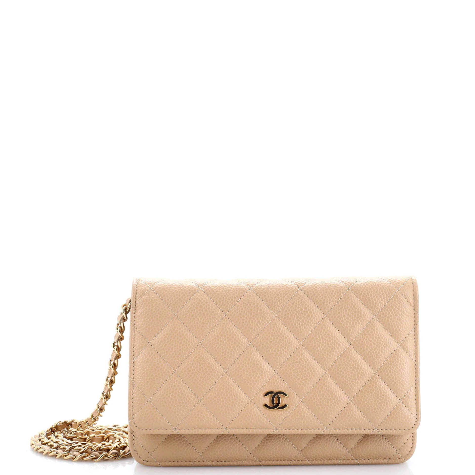Wallet on Chain Quilted Caviar | Shop Simon
