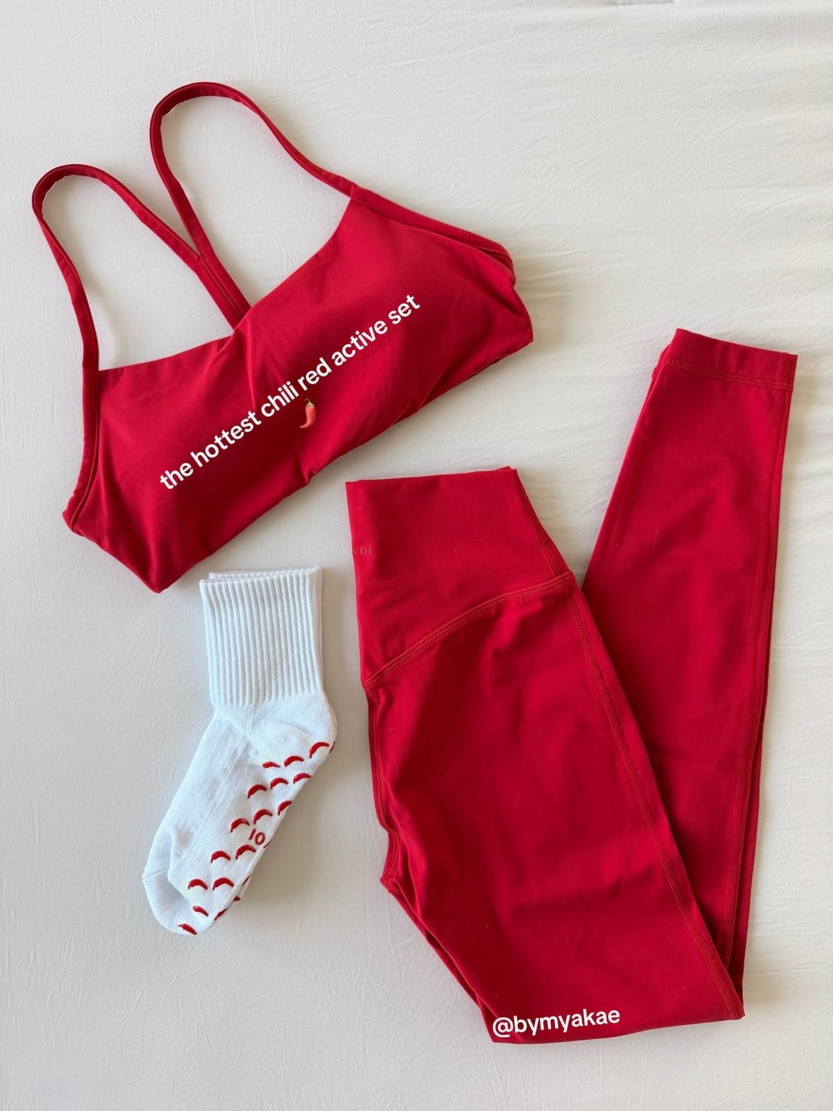 this chili red color is EVERYTHING… it’s bold but still wearable and sooo flattering
the strappy sports bra is super cute and gives just enough detail without overdoing it
high-waisted leggings hold you in and smooth everything out (snatched waist instantly)
material is that buttery soft, stretchy feel but still supportive
this is the kind of set that makes you feel confident the second you put it on 

 #LTKootd #LTKActive #LTKSaleAlert