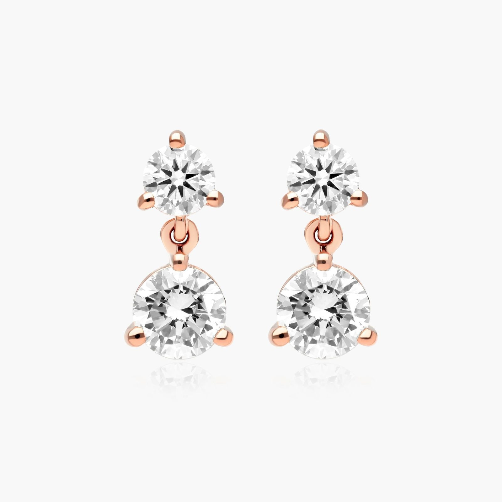 14K Rose Gold Lab-Grown Diamond Drop Stud Earrings-81620r14l | JamesAllen