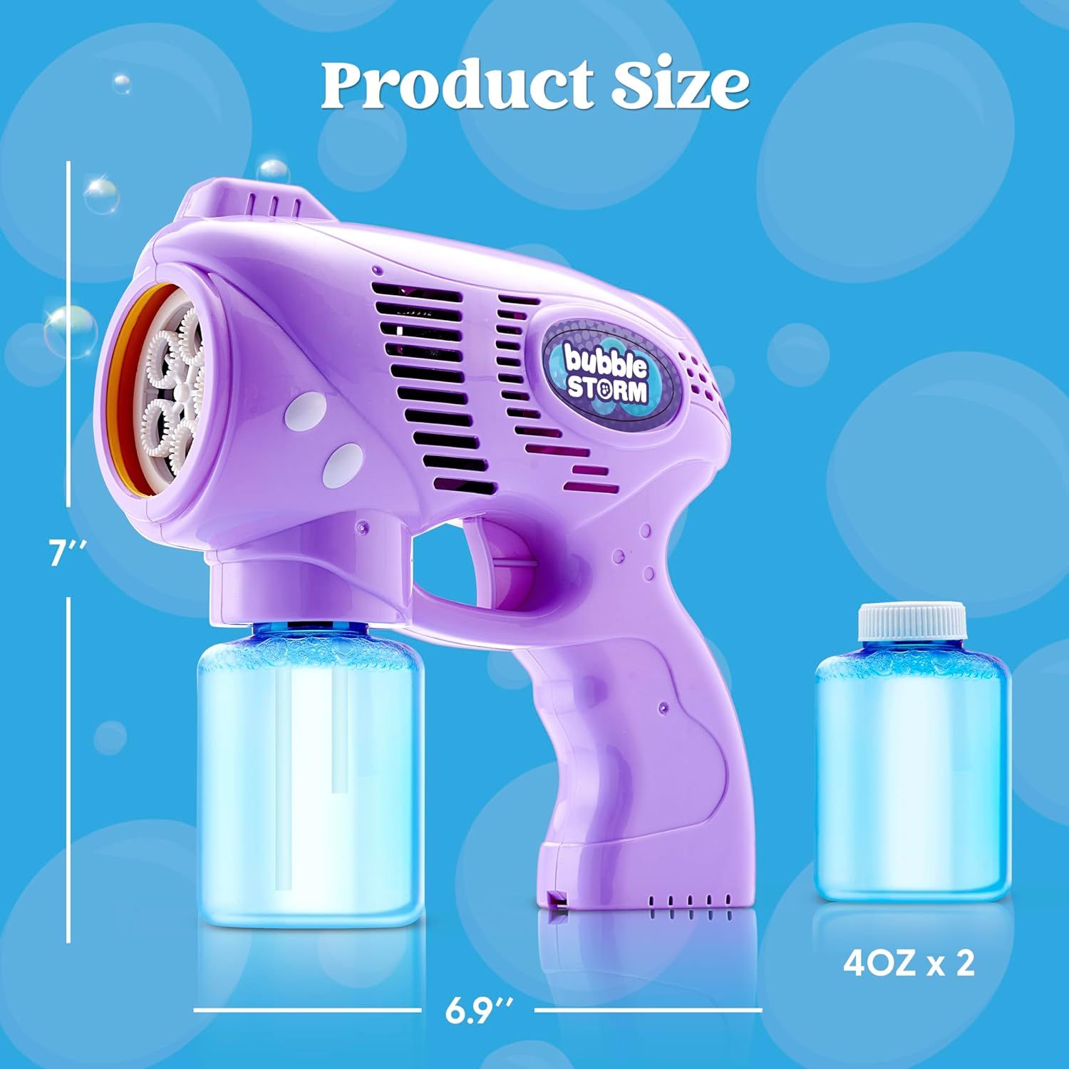 JOYIN 2 Bubble Guns with 2 Bottles Bubble Refill Solution, Bubble Machine Gun for Kids, Toddlers,... | Amazon (US)