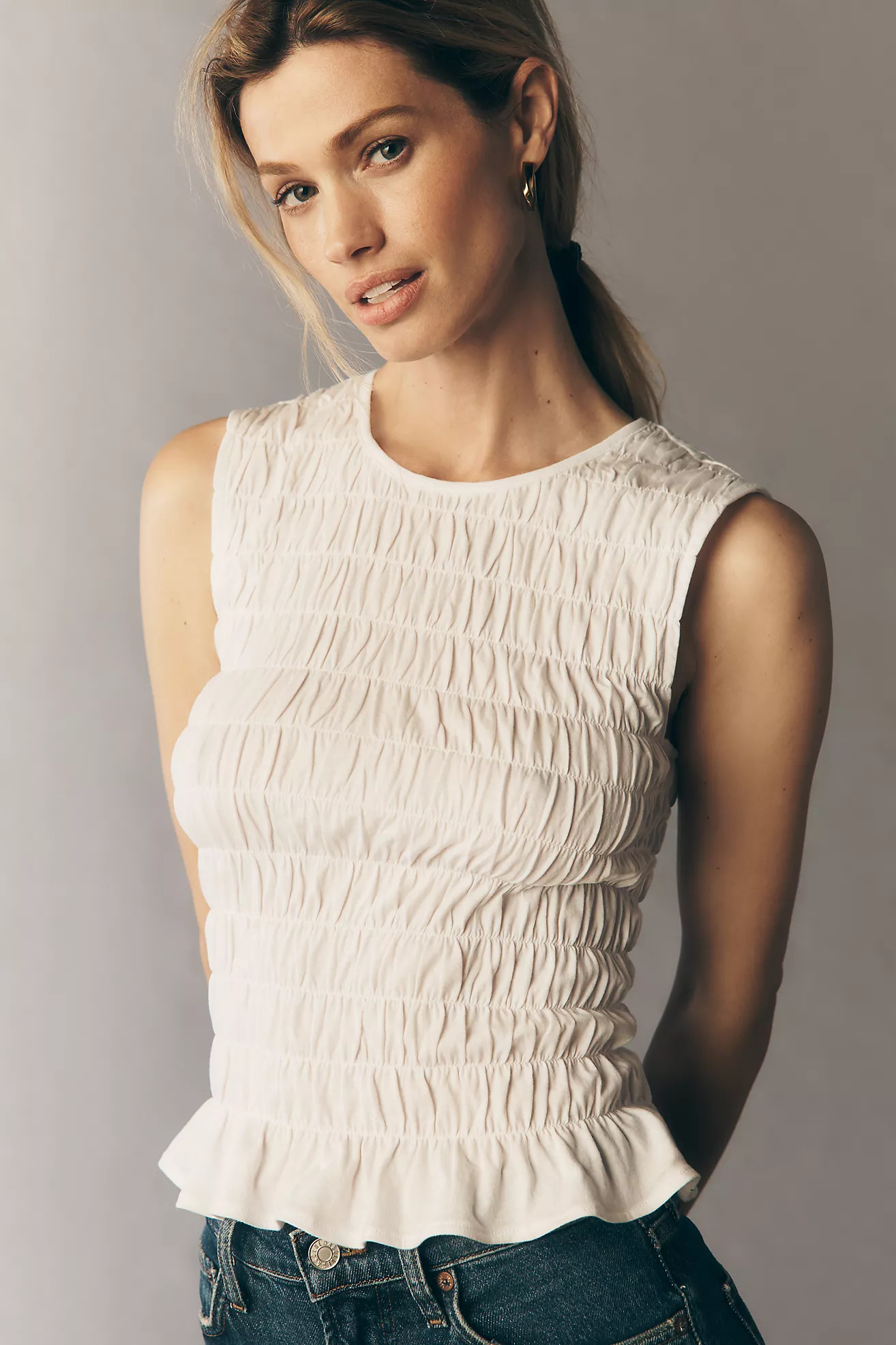Sanctuary Better Together Cotton Smocked Tank | Anthropologie (US)