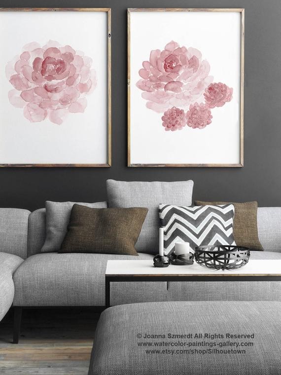 Pink Botanical Print, Cactus set 2 Succulents, Blush Pink Baby Girl Kids Nursery Wall Art Print, ... | Etsy (US)