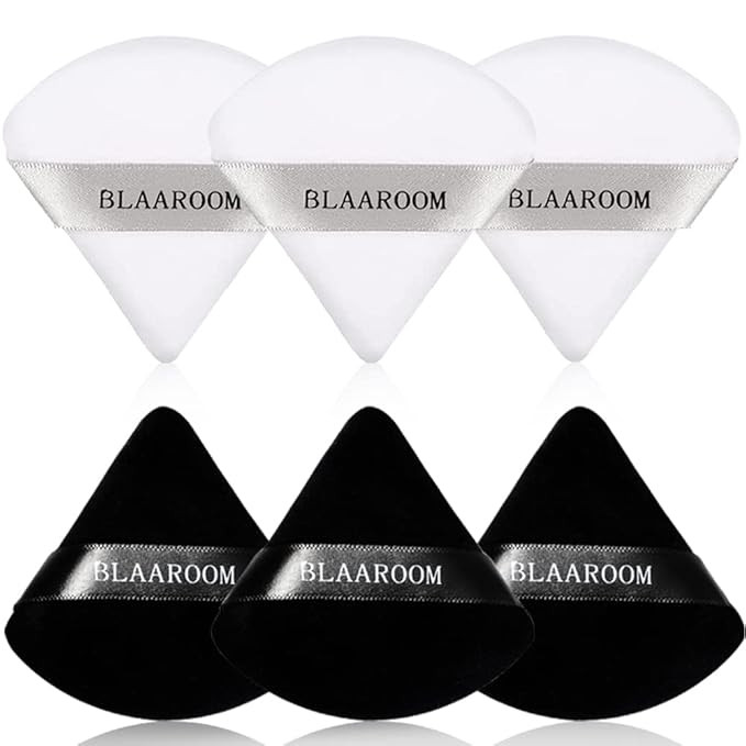 6 Pieces Soft Triangle Powder Puff Face Makeup Velour for Loose Powder Mineral Powder Body Powder... | Amazon (US)