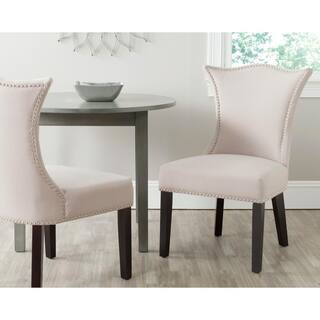 Safavieh Ciara Taupe/Espresso Linen Side Chair (Set of 2)-MCR4717B-SET2 - The Home Depot | The Home Depot