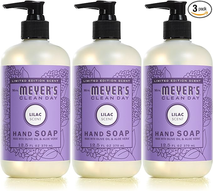 MRS. MEYER'S CLEAN DAY Liquid Hand Soap, Lilac Scent, 12.5 Ounce Bottle (Pack of 3) | Amazon (US)