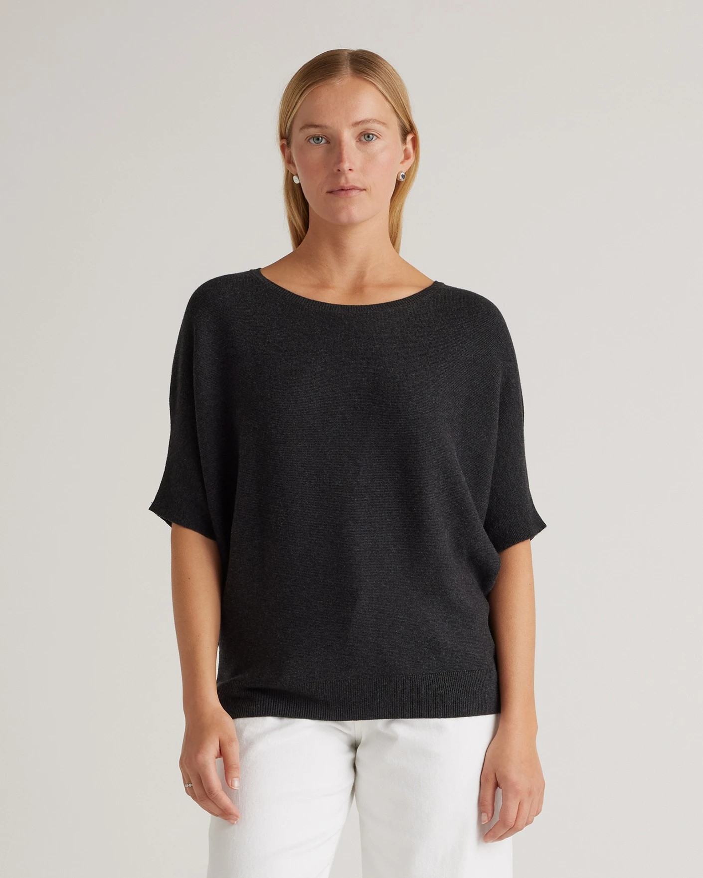 Lightweight Cotton Cashmere Link-Stitch Dolman Sweater | Quince