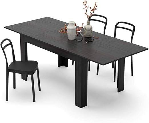 Mobili Fiver, Easy, Extendable Dining Table, Ashwood Black, Laminate-Finished, Made in Italy | Amazon (US)