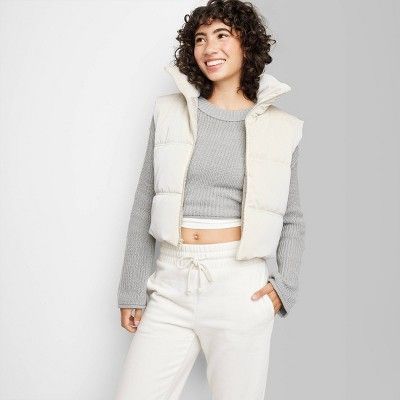 Women's Matte Cropped Puffer Vest - Willd Fable™ | Target