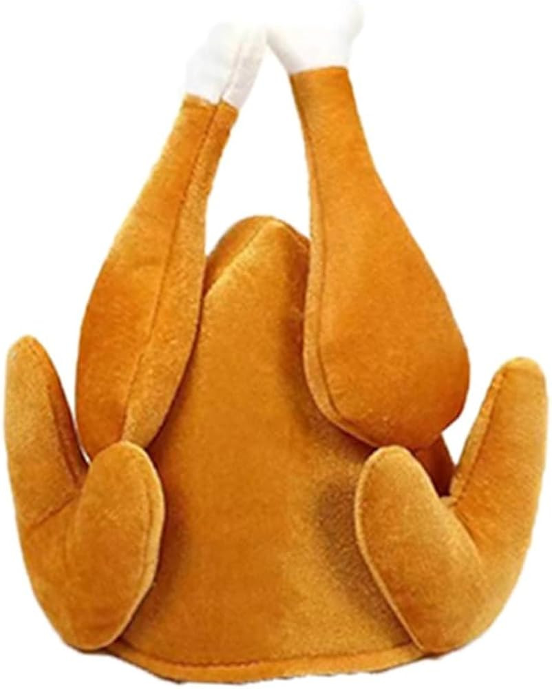 Roasted Turkey Hat Thanksgiving Plush Turkey Costume Funny Hat Holiday Party Favors Supplies Oran... | Amazon (US)