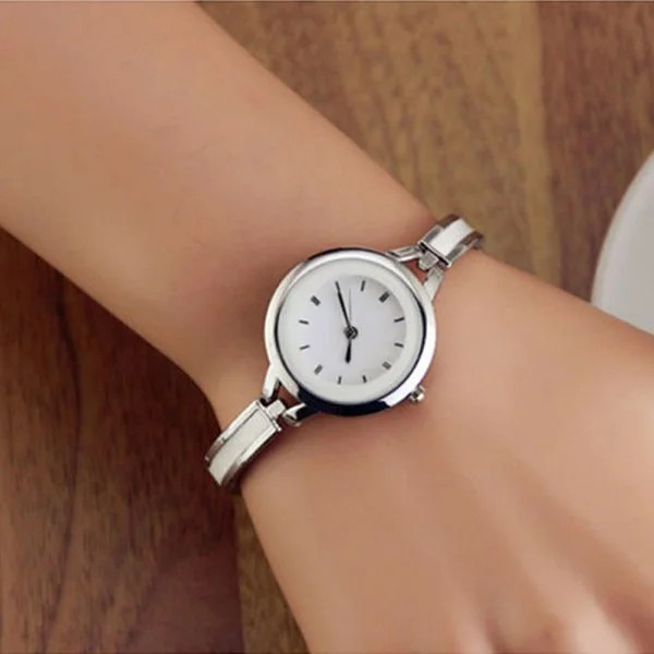 Women's Quartz Wrist Watch Bangle Style Ladies Silver Golden Wrist Watch Bracelet | Walmart (US)